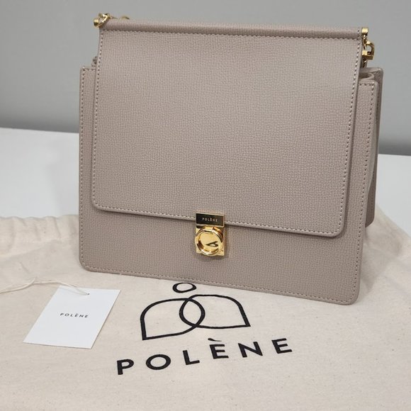 Polene Handbags - Polène Number Seven Numero Sept Shoulder Crossbody Bag Satchel Tote in Taupe